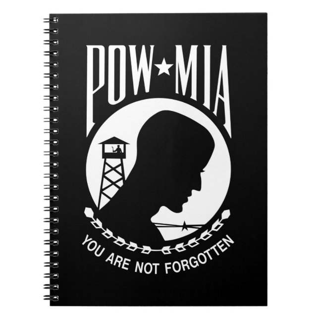 POW MIA Flag: Missing Soldiers of Vietnam War, WW2 Notebook (Front)