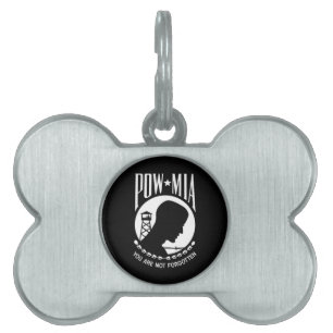 POW MIA Flag: Missing Soldiers of Vietnam War, WW2 Pet ID Tag