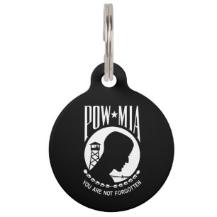 POW MIA Flag: Missing Soldiers of Vietnam War, WW2 Pet Tag