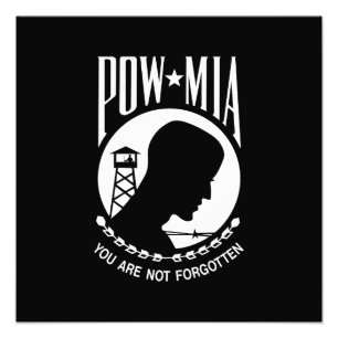 POW MIA Flag: Missing Soldiers of Vietnam War, WW2 Photo Print