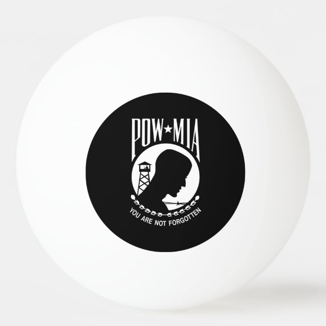 POW MIA Flag: Missing Soldiers of Vietnam War, WW2 Ping Pong Ball (Front)