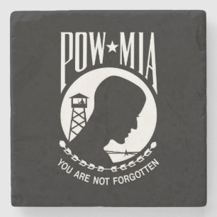 POW MIA Flag: Missing Soldiers of Vietnam War, WW2 Stone Coaster