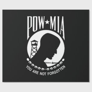 POW MIA Flag: Missing Soldiers of Vietnam War, WW2 Wrapping Paper