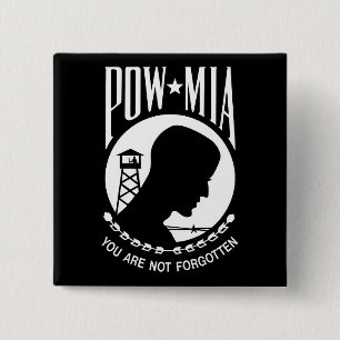POW MIA Military Heros & Prisoners of War Button