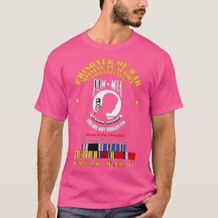 POW MIA Phil Thoughts w WWII POW SVC T-Shirt