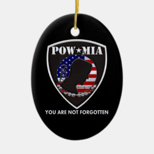 POW MIA - Shield Ceramic Tree Decoration