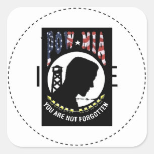 POW/MIA SQUARE STICKER