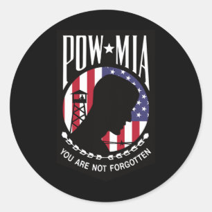 Pow Mia Usa Flag You Are Not Forgotten Classic Round Sticker