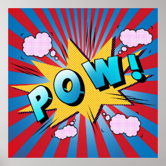 Pow Pop Art Comics Typography  Poster