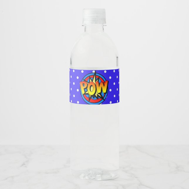 Pow Pop Art Superpower Water Bottle Label (Front)