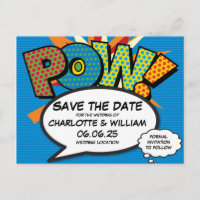 POW Save the Date Fun Retro Comic Book Pop Art