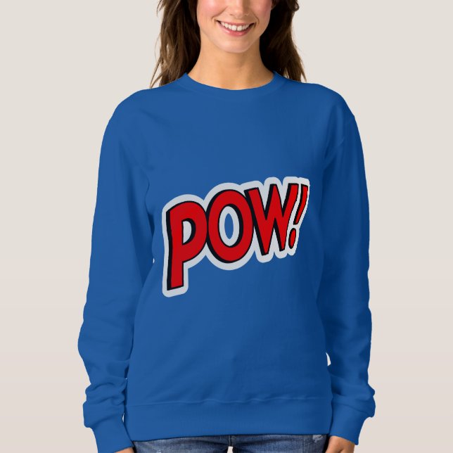 POW! Screwball Graphics Blue Sweatshirt (Front)