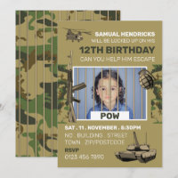 POW, War Themed Escape Room, Birthday Party