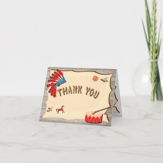 Pow Wow American Indian Thank you note cards (Front)