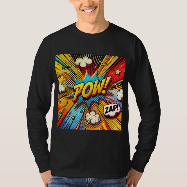 POW! ZAP! Comic Action Words – Fun and Bold design T-Shirt (Front)