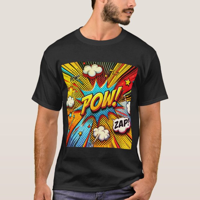 POW! ZAP! Comic Action Words – Fun and Bold design T-Shirt (Front)