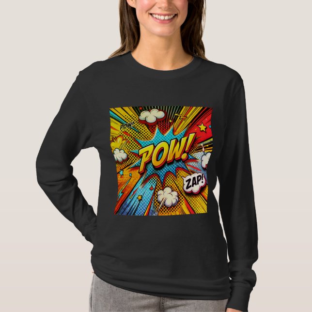 POW! ZAP! Comic Action Words – Fun and Bold design T-Shirt (Front)