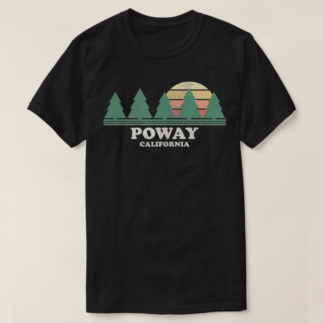 Poway CA Vintage Throwback Tee Retro 70s Design  (Design Front)