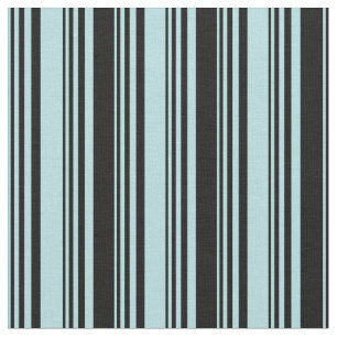 Powder Blue and Black Lines Fabric