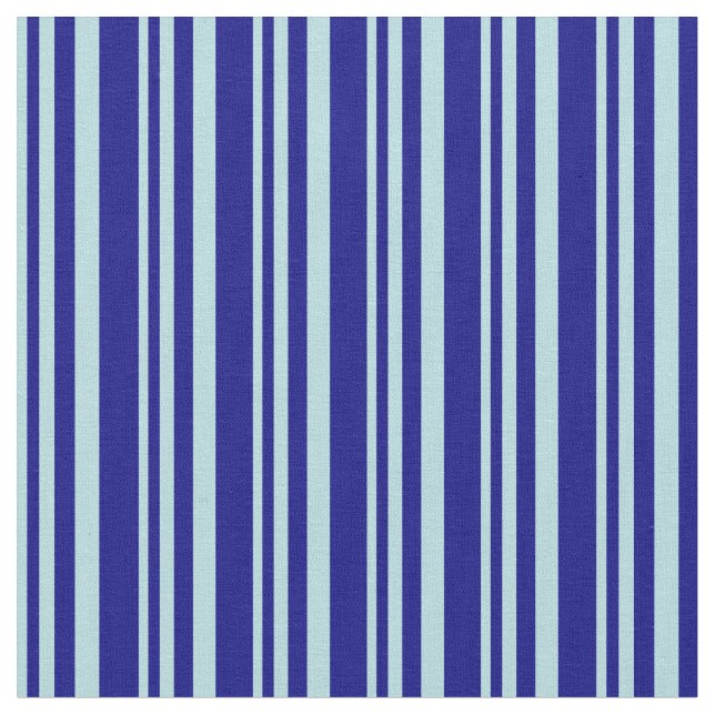 Powder Blue and Blue Coloured Lined Pattern Fabric (Close Up)