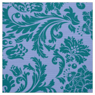 Powder blue and Blue-Green floral damasks Fabric