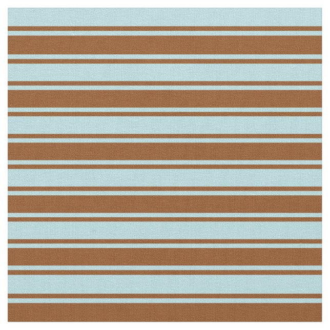 Powder Blue and Brown Coloured Lines Fabric (Close Up)