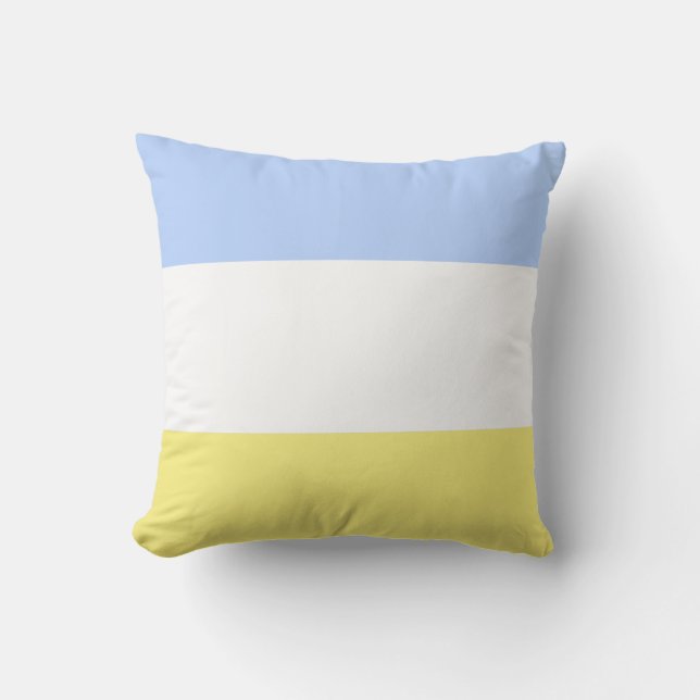 Powder Blue and Buttercup Yellow Outdoor Cushion (Front)