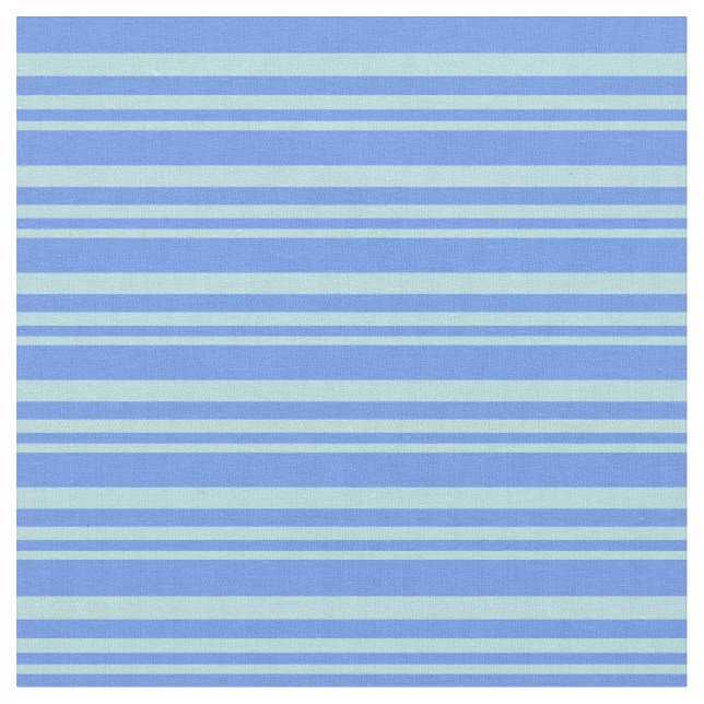 Powder Blue and Cornflower Blue Lines Fabric (Close Up)
