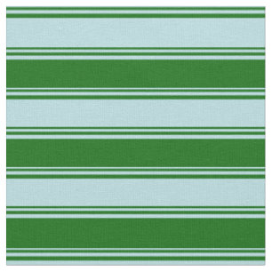 Powder Blue and Dark Green Coloured Stripes Fabric