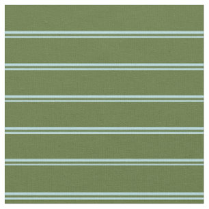 Powder Blue and Dark Olive Green Coloured Lines Fabric