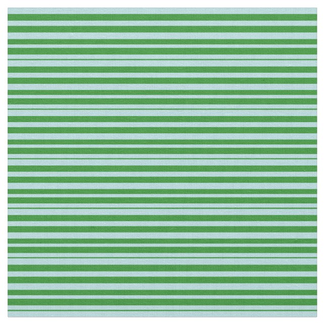 Powder Blue and Forest Green Lines Fabric (Close Up)