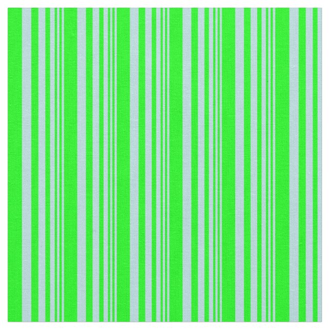 Powder Blue and Lime Coloured Striped Pattern Fabric (Close Up)