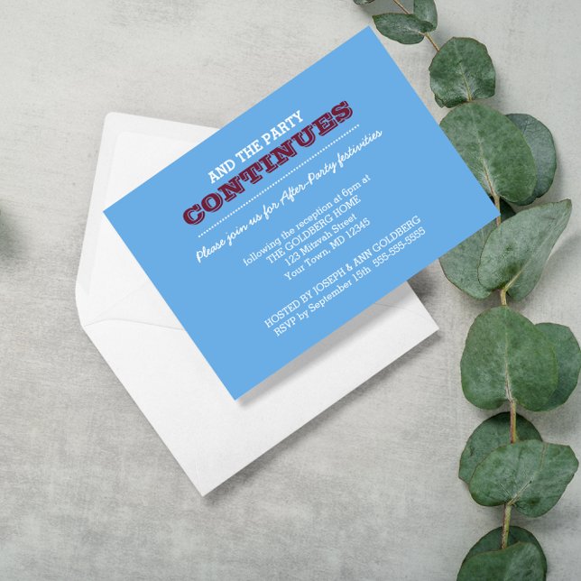 Powder Blue and Maroon After Party or Details Invitation (Creator Uploaded)
