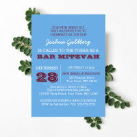 Powder Blue and Maroon Name Logo Bar Mitzvah