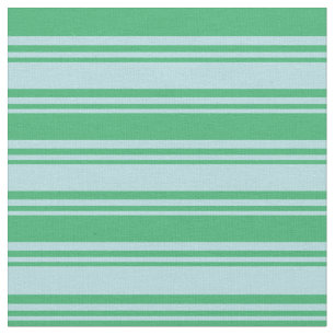 Powder Blue and Sea Green Coloured Stripes Fabric