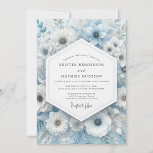 Powder Blue Anemone Wedding Invitation
