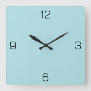 Powder Blue B0E0E6 Colour - Option to Add Name Square Wall Clock
