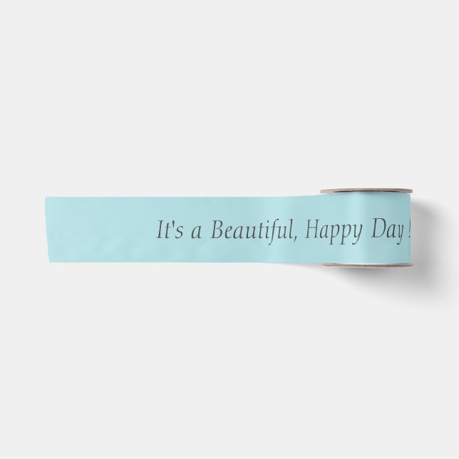 Powder Blue B0E0E6 - Custom Message or Blank Satin Ribbon (Front)