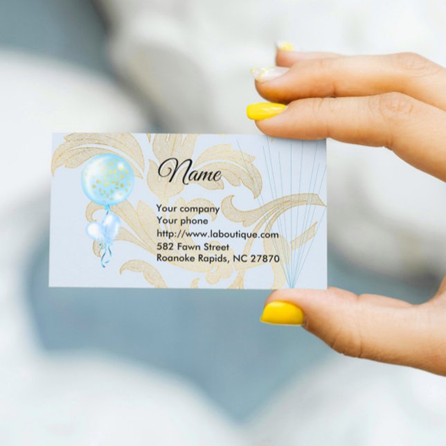 Powder Blue Balloons Business Card (Creator Uploaded)