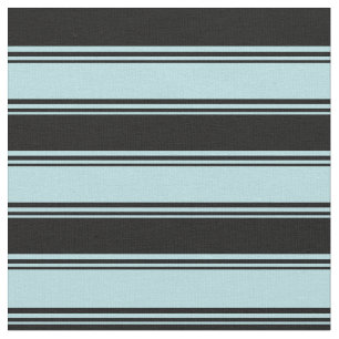 Powder Blue & Black Coloured Striped Pattern Fabric