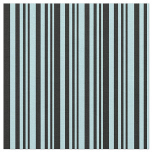 Powder Blue & Black Coloured Stripes Fabric