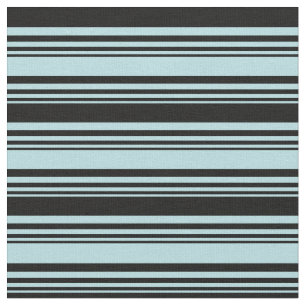 Powder Blue & Black Lines Pattern Fabric