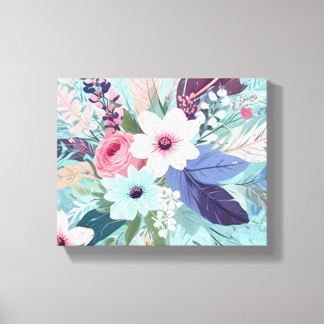 Powder Blue Blossom Canvas Print (Front)