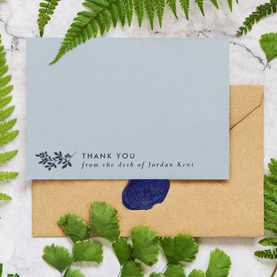 Powder Blue Branch Thank You From the Desk Of Card