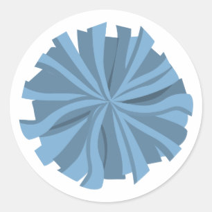 Powder Blue Cheerleader Pom Pom Classic Round Sticker