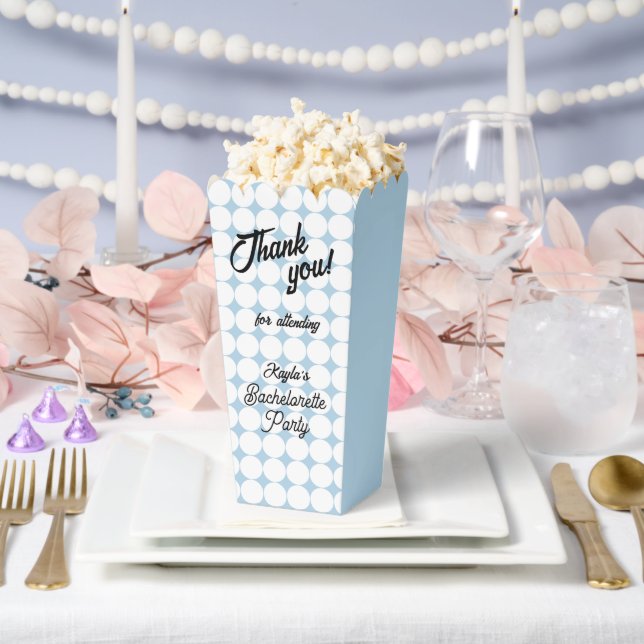 Powder Blue Circle Pattern Bachelorette Party Favour Box (Wedding)