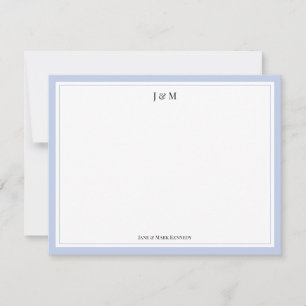 Powder Blue Classic Custom Couple Monogram Card
