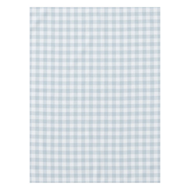 Powder Blue Classic Picnic Gingham Check Tablecloth (Front)