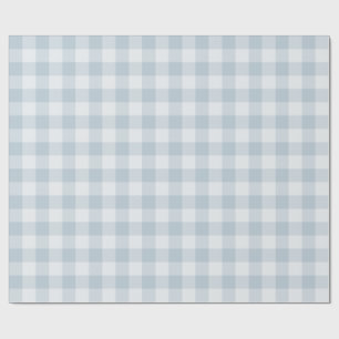Powder Blue Classic Picnic Gingham Check Wrapping Paper