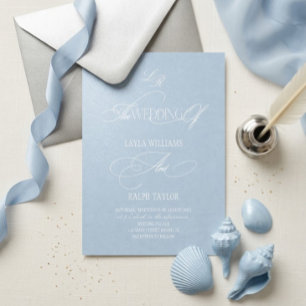 Powder Blue Coastal Wedding Invitation